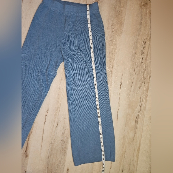 Amazon Light Blue Women's Cozy Ribbed Knit 2-Piece Loungewear Set Medium - Picture 11 of 14